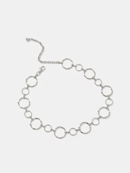 Ремінь Morgan з ремінцями срібний