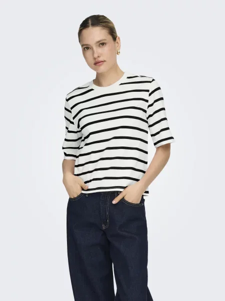 Футболка Only білий/чорний біла