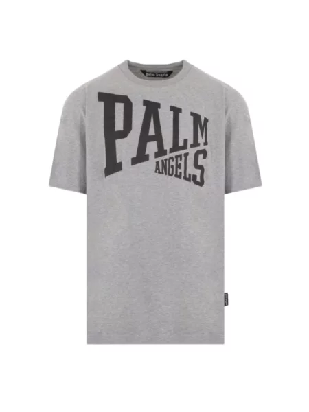 Koszulka Palm Angels z nadrukiem z okrągłym dekoltem szara