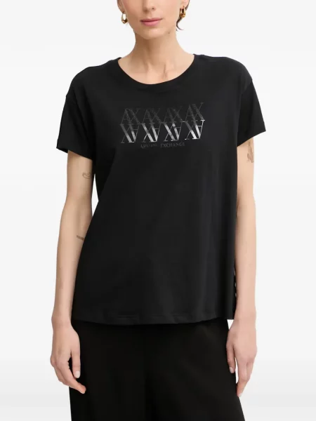 Scurt tricou Armani Exchange cu imagine negru