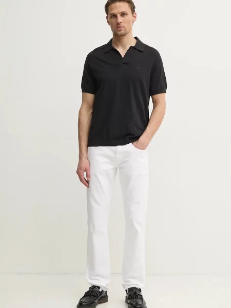 Bombažen polo Calvin Klein črna