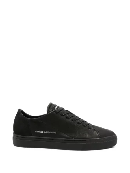Sneakerși Crime London din piele cu imagine negru