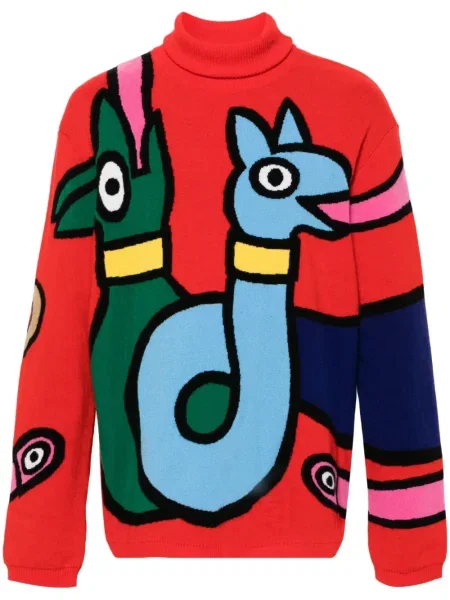 Pulover Walter Van Beirendonck de lână roșu