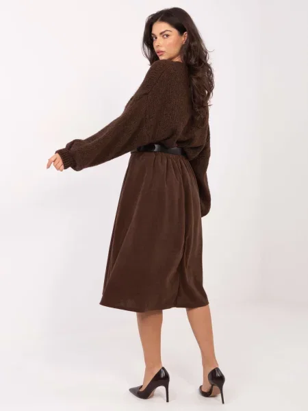 Fustă midi Rue Paris până la genunchi negru