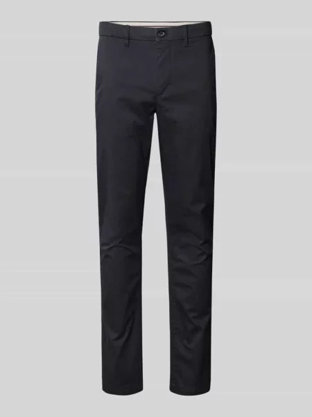 Chinosy o kroju slim fit z mieszanki bawełny model ‘BLEECKER’ Tommy Hilfiger granatowe