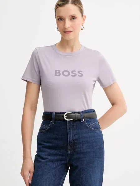Тениска BOSS Orange BOSS ORANGE дамска лилаво виолетово