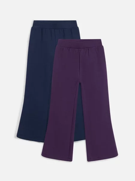 Legginsy ocieplane Lurchi o kroju bootcut 2 pary fioletowe