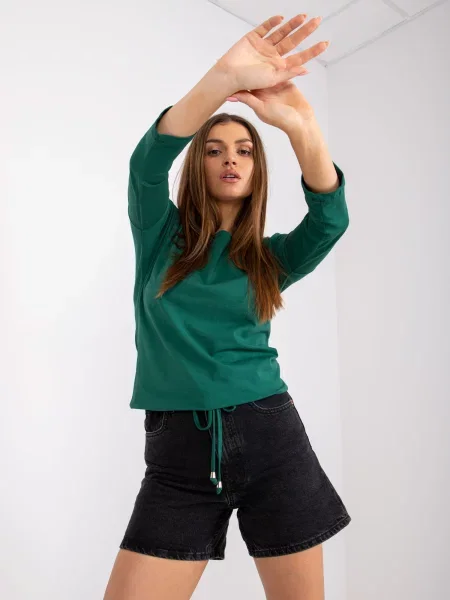 Bluză Fashionhunters verde