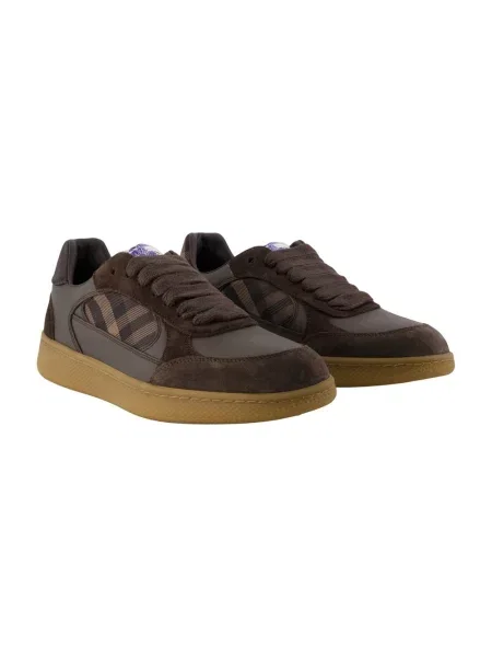 Sneakersy Burberry skórzane brązowe
