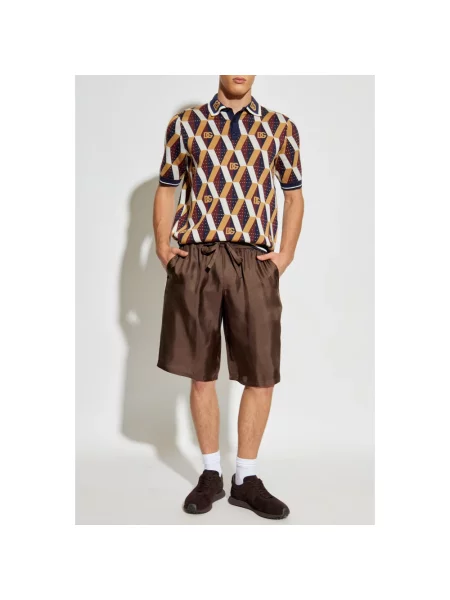 Jedwabne szorty Dolce And Gabbana brązowe