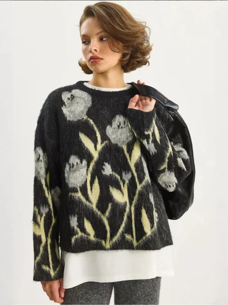 Bianco Lucci Pulover Pullover' črna