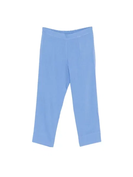 Lniane spodnie Ermanno Scervino niebieskie