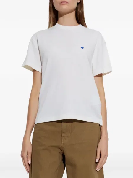 Siuvinėtas taškuotas marškinėliai Jil Sander balta