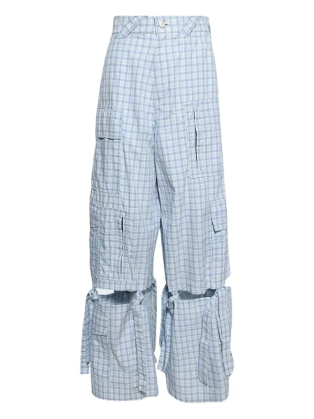 Pantaloni cargo Natasha Zinko în carouri albastru