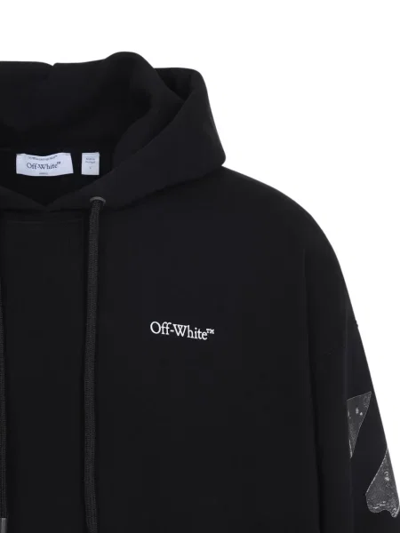 Hanorac cu glugă Off-white cu autograf alb