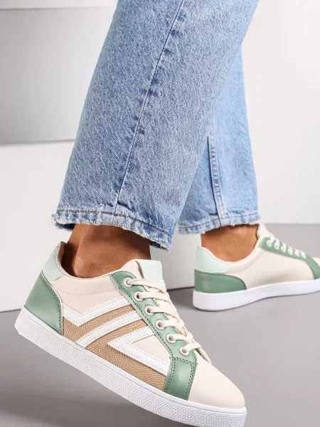 Sneakerși Bej-Verzi cu Inserții Lerlet bej
