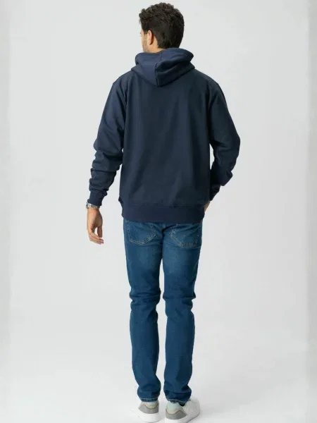TEESHOPPEN Pulover Hoodie bleumarin
