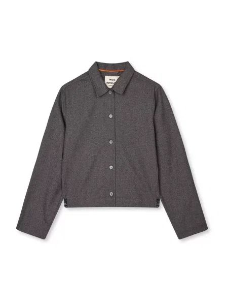 Lniana kurtka Mads Norgaard w kolorze melanż szara