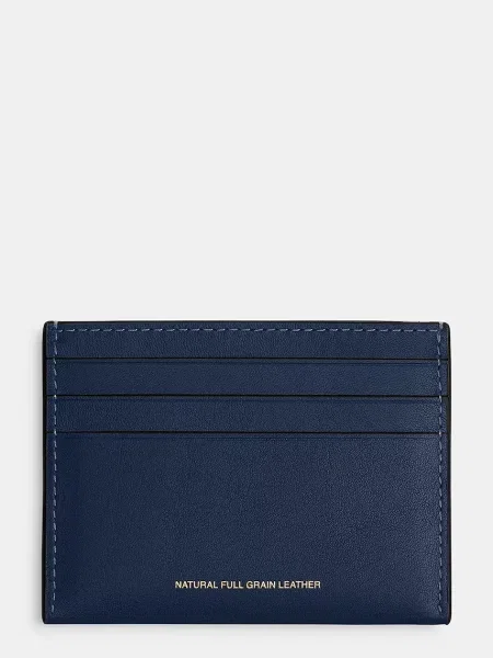 Coach etui na karty damskie skórzane granatowy
