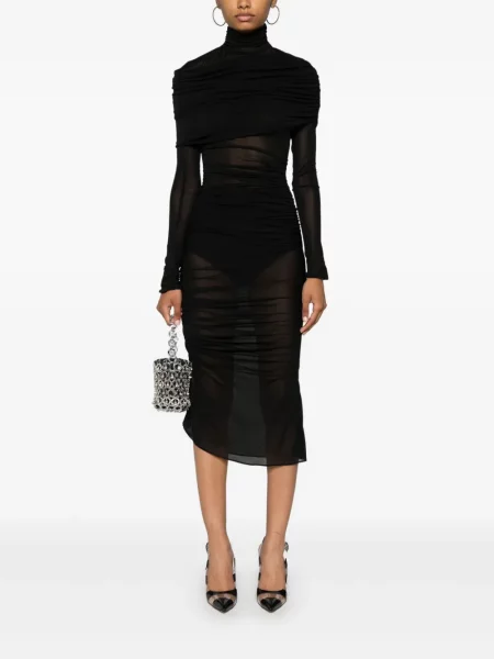 Suknele Mugler su raukiniais juoda
