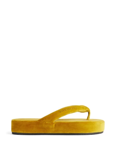 Sandale Balenciaga de catifea cu platformă galben