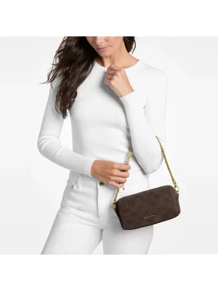 MICHAEL Michael Kors torebka crossbody zamszowa BRYANT brązowa
