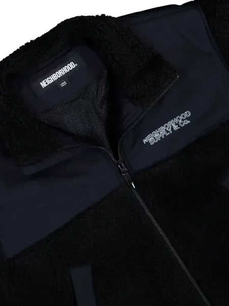 Geacă Neighborhood din fleece negru