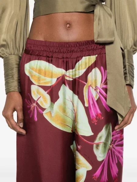 Pantaloni Pierre-louis Mascia cu model floral cu imagine roșu