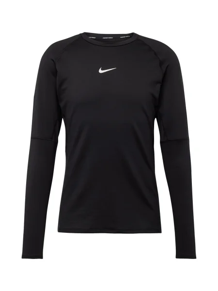 Pánske tréningové tričko s dlhým rukávom Nike Pro Warm LS black/white biela