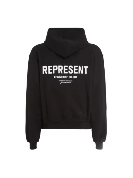 Represent bluza Represent Owners Club Zip Hoodie z kapturem z nadrukiem czarny
