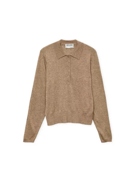 Polo majica Aware s melange uzorkom bež