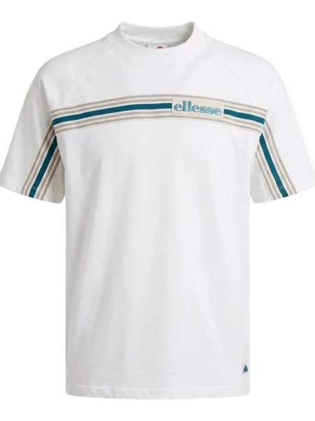ELLESSE Tricou Rossanti ecru / bleumarin / turcoaz / miere galben
