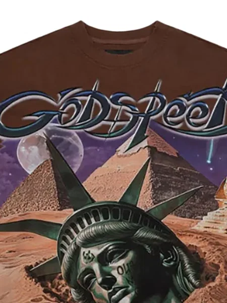 Tricou Godspeed cu imagine maro
