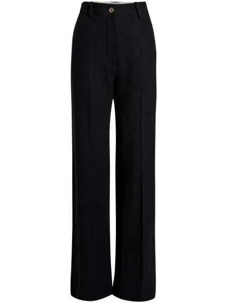 Pantaloni Patou din tweed lungi negru