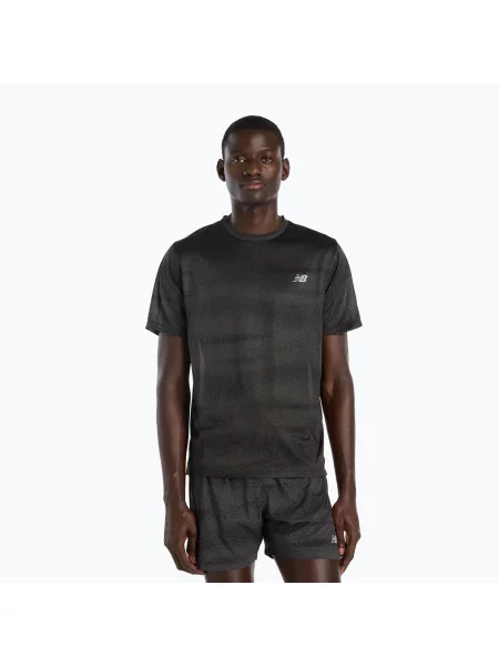 Tricou pentru bărbați New Balance Athletics Printed black/grey negru