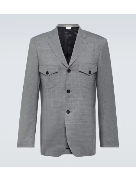 Volneni karirasti blazer Comme Des Garcons Homme Deux s karirastim vzorcem siva