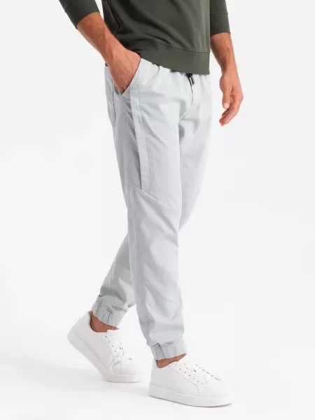 Pantaloni de jogging Ombre tricotate plisate gri