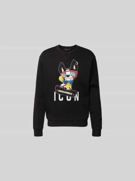 Bluza o kroju oversized z bawełny Dsquared2 czarna