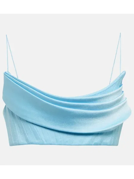 Satynowy top Alex Perry o krotszym kroju niebieski