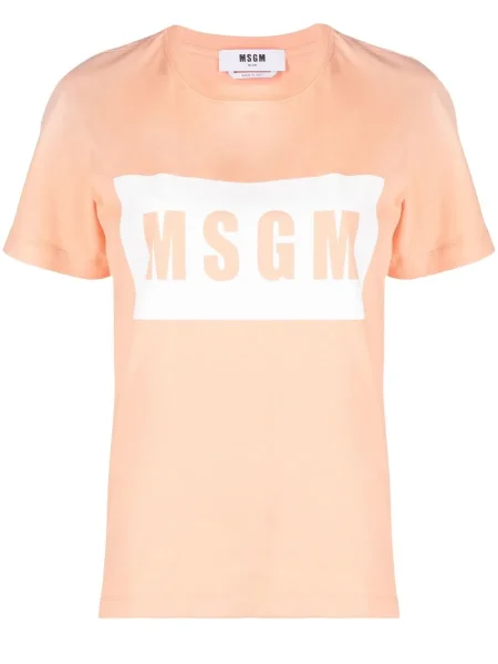 Tricou Msgm cu imagine scurt portocaliu