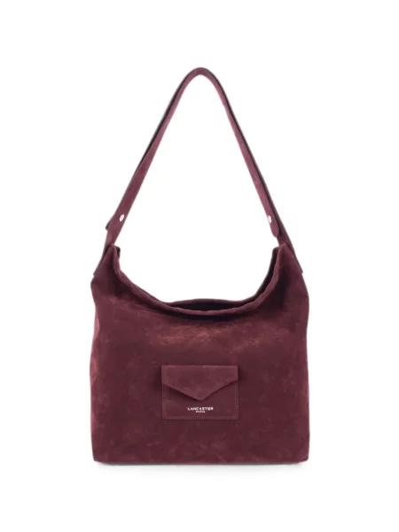 Geantă shopper Lancaster din piele de căprioară roșu