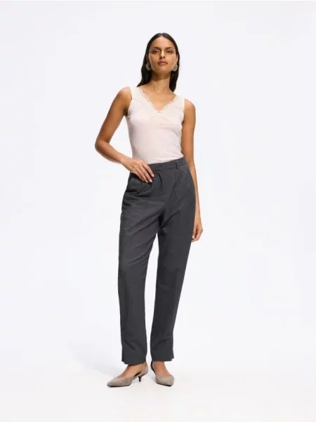 Reserved Pantaloni cu adaos de lână gri-închis gri