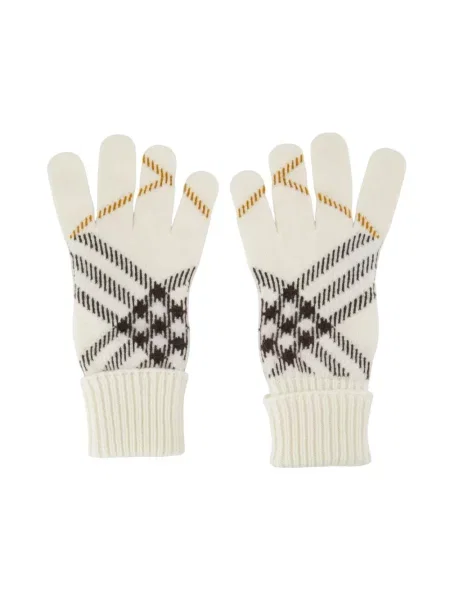 Rękawiczki Burberry w kratę białe