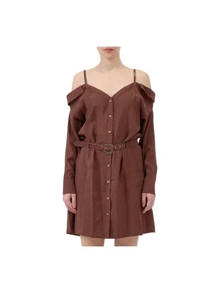 Sukienka jeansowa Versace Jeans Couture brązowa