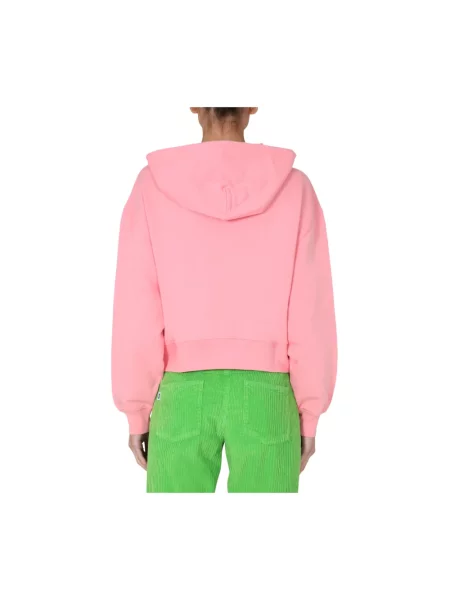 Bluza z kapturem Msgm ze sznurkiem różowa