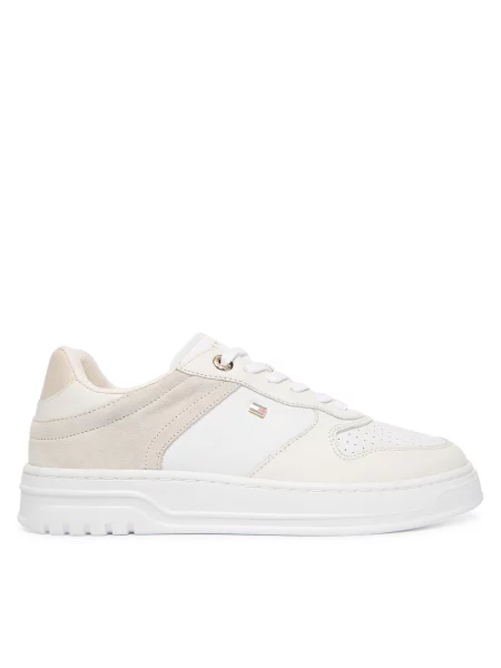 Αθλητικά Tommy Hilfiger Th Sporty Cupsole Tumbled Ltr Εκρού