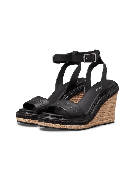 Calvin Klein Espadrile Wedge Sandal 70 He negru