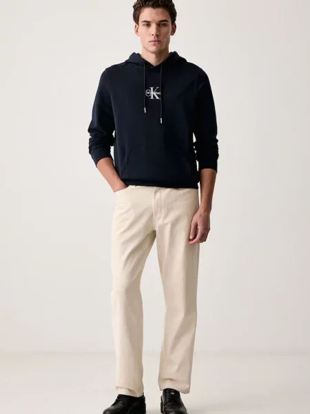 Mikina s kapucňou Calvin Klein s kapucňou modrá