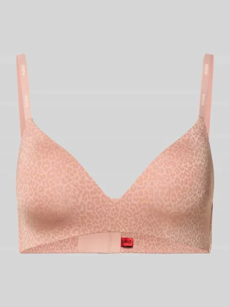 Biustonosz we wzór na całej powierzchni model SHADOW BRALETTE w nadruku skóry leoparda Hugo beżowa