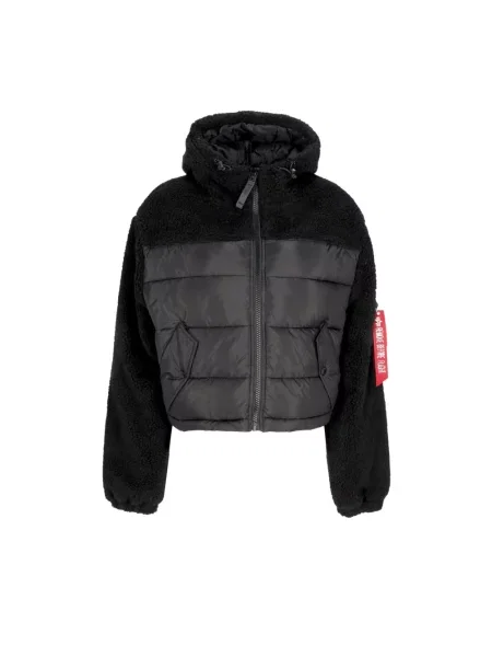 Kurtka puchowa Alpha Industries typu teddy czarna
